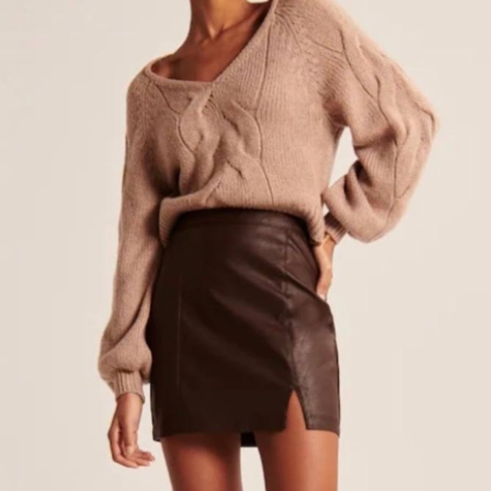 Abercrombie & Fitch Vegan Leather Mini Skirt